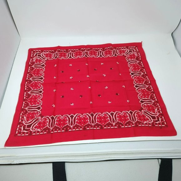 Vintage Other - Vintage Wash Fast Color Tiger Red Bandana Scarf Square